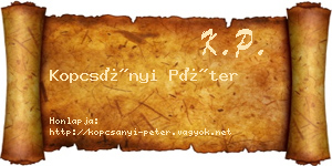 Kopcsányi Péter névjegykártya